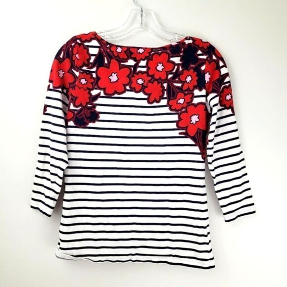 TALBOTS floral 3/4 sleeve boatneck tee - Picture 5 of 5